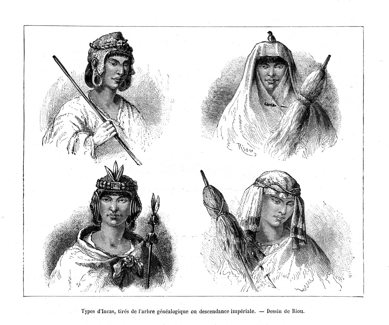 Tipos incas, Perú de Edouard Riou