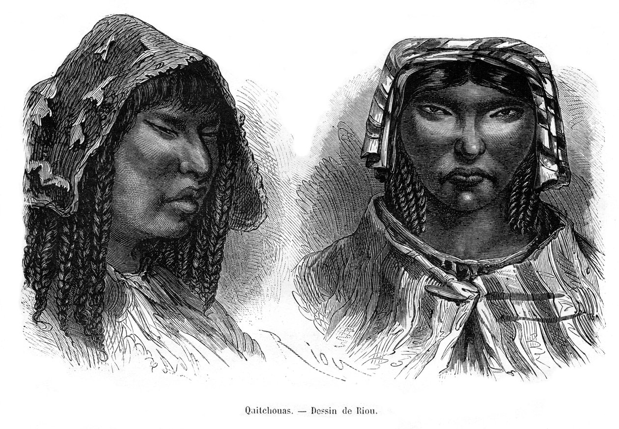 Indios Quichua, América del Sur, siglo XIX de Edouard Riou