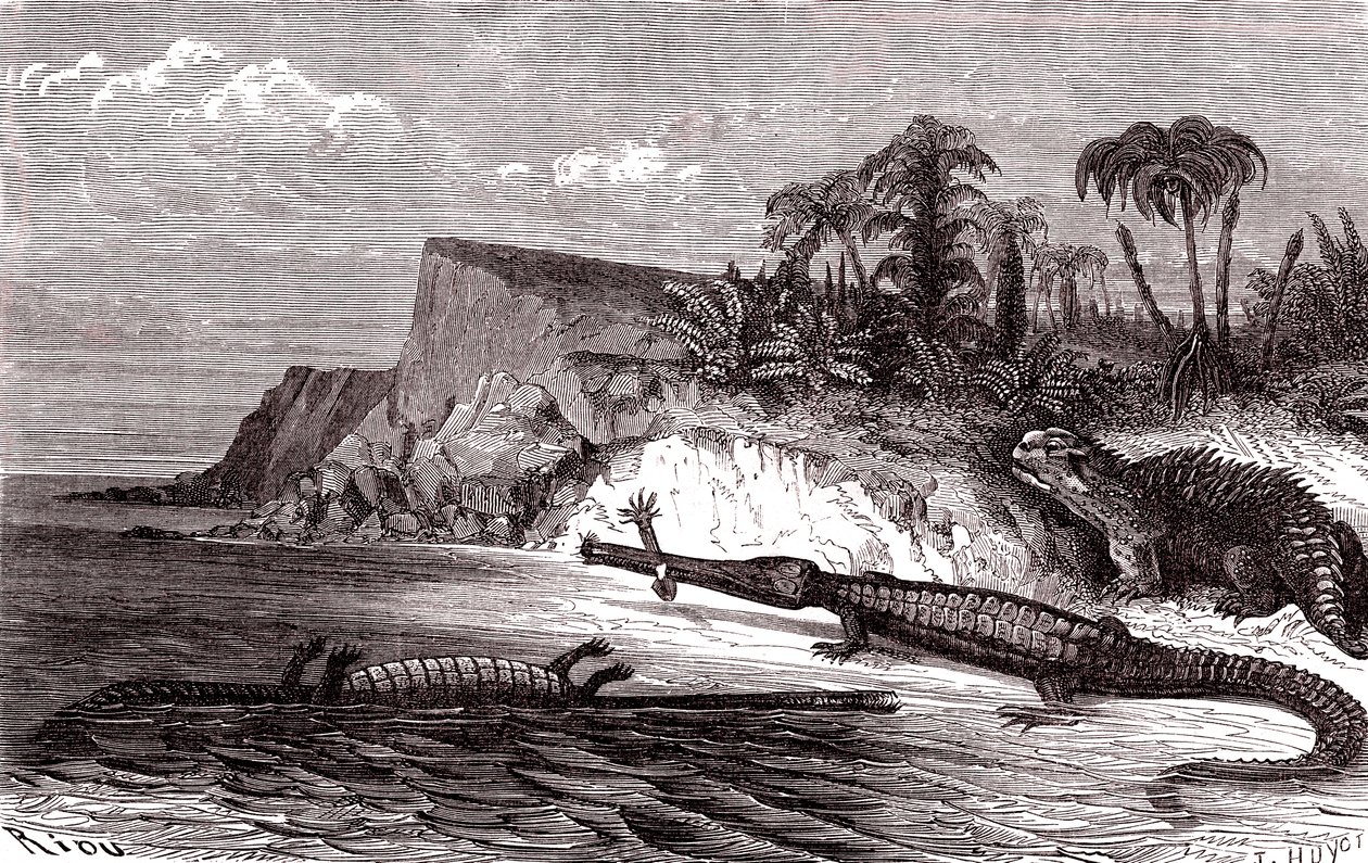 El Teleosaurus y el Hyleosaurus de Edouard Riou