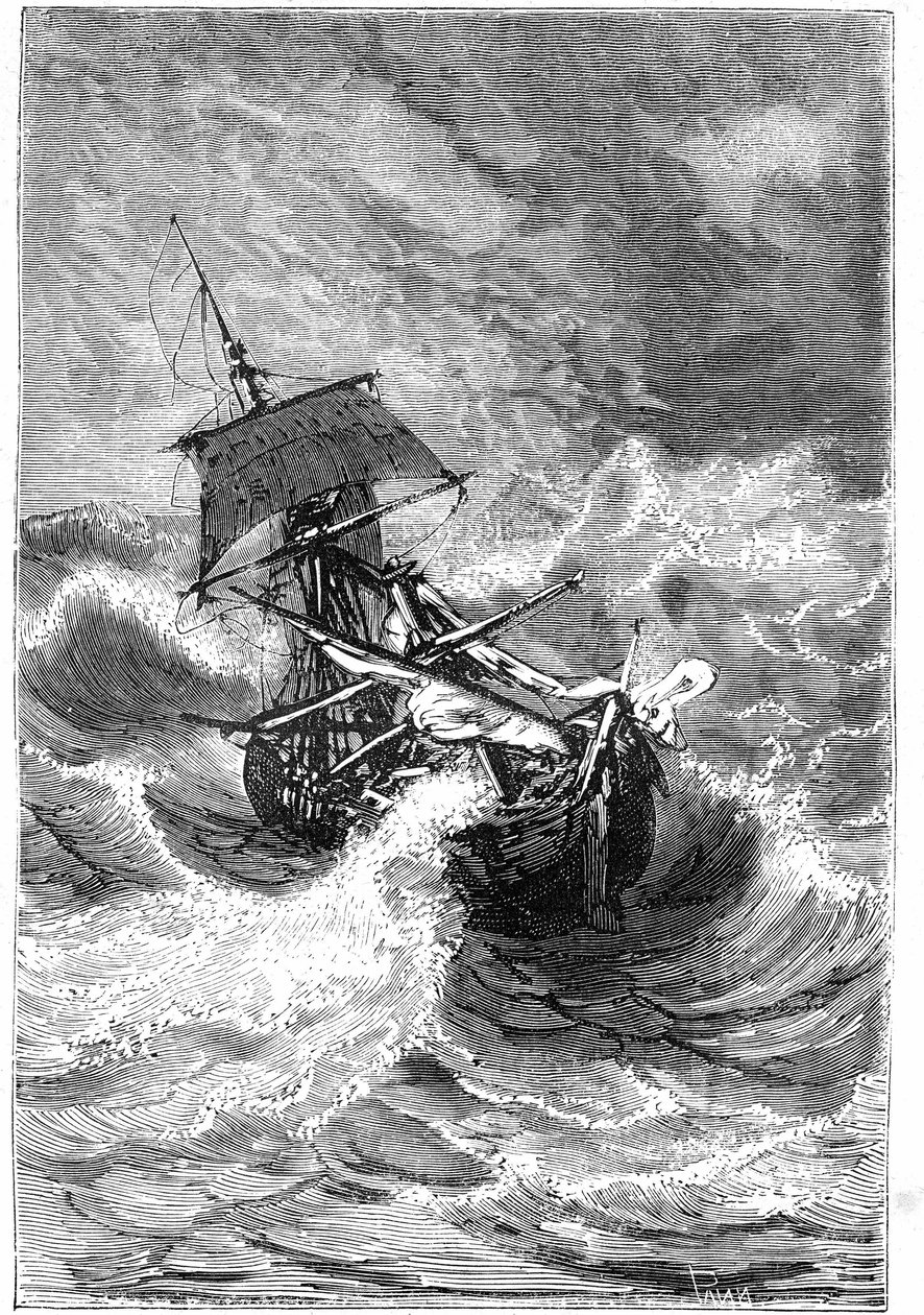 Viñeta del libro de Julio Verne “Los hijos del capitán Grant, viaje alrededor del mundo”, 1867 de Edouard Riou