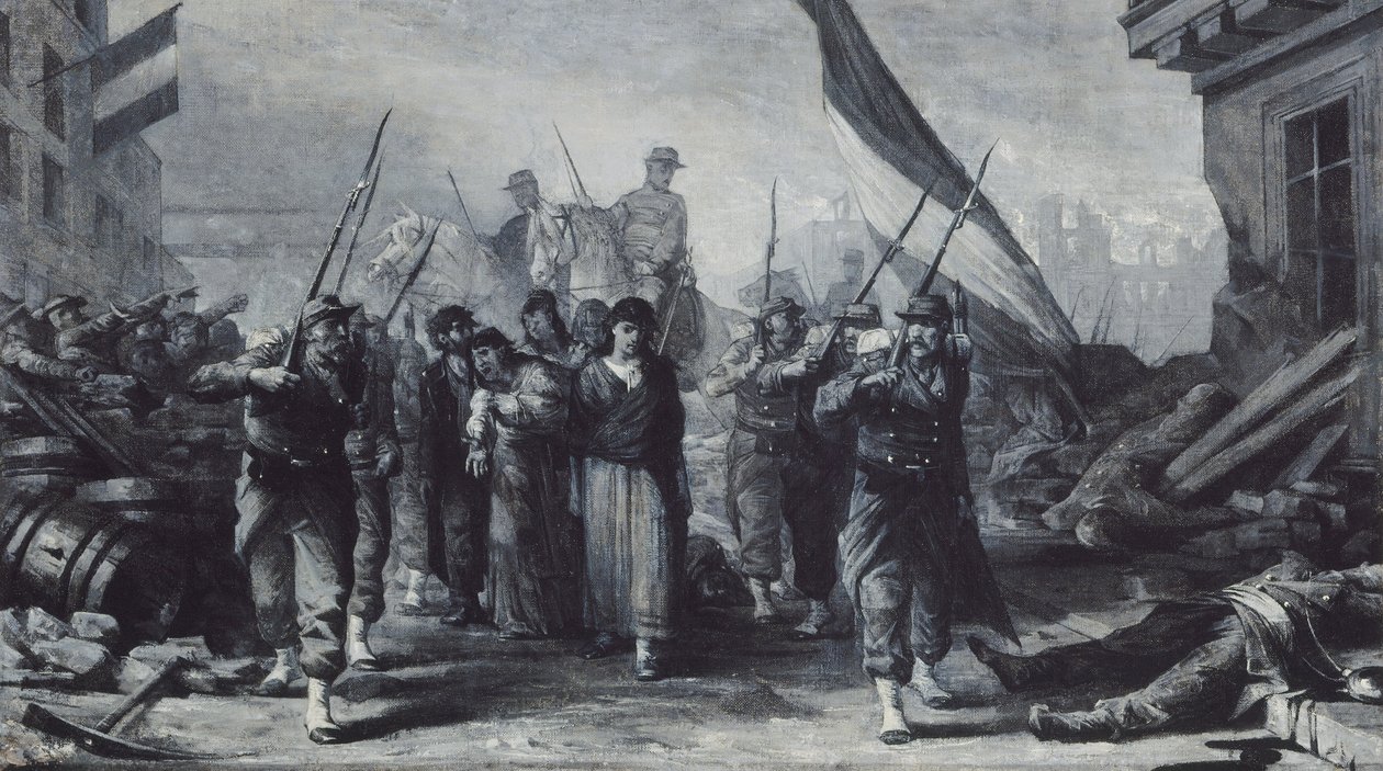Incendio del Hôtel de Ville en 1871, en 1871 (óleo sobre lienzo) de Edouard Toudouze