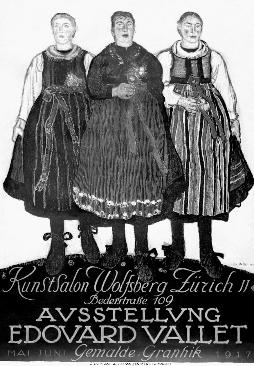 Suiza Póster Edouard Vallet 1917 de Edouard Vallet