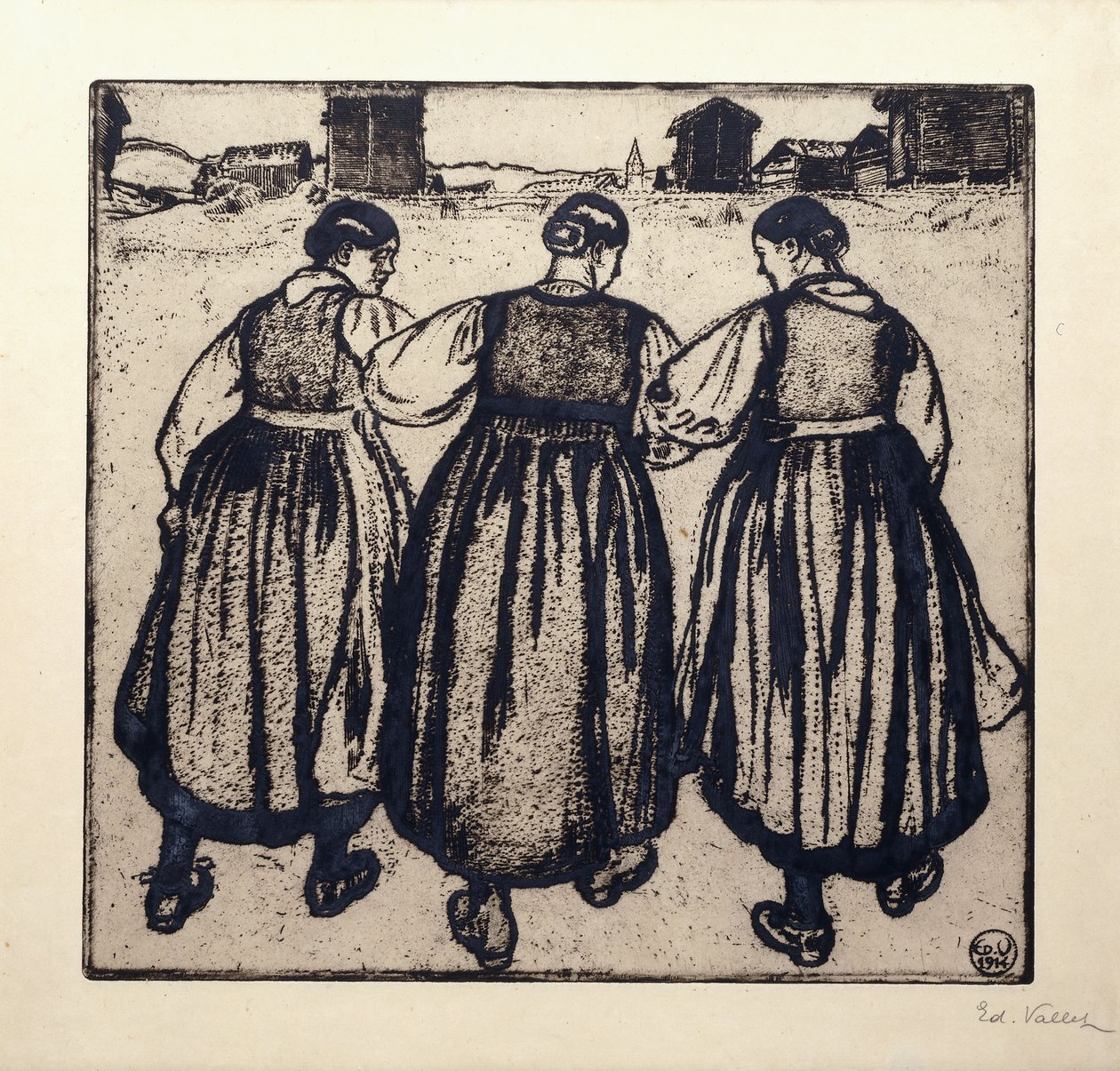 Tres doncellas de Edouard Vallet