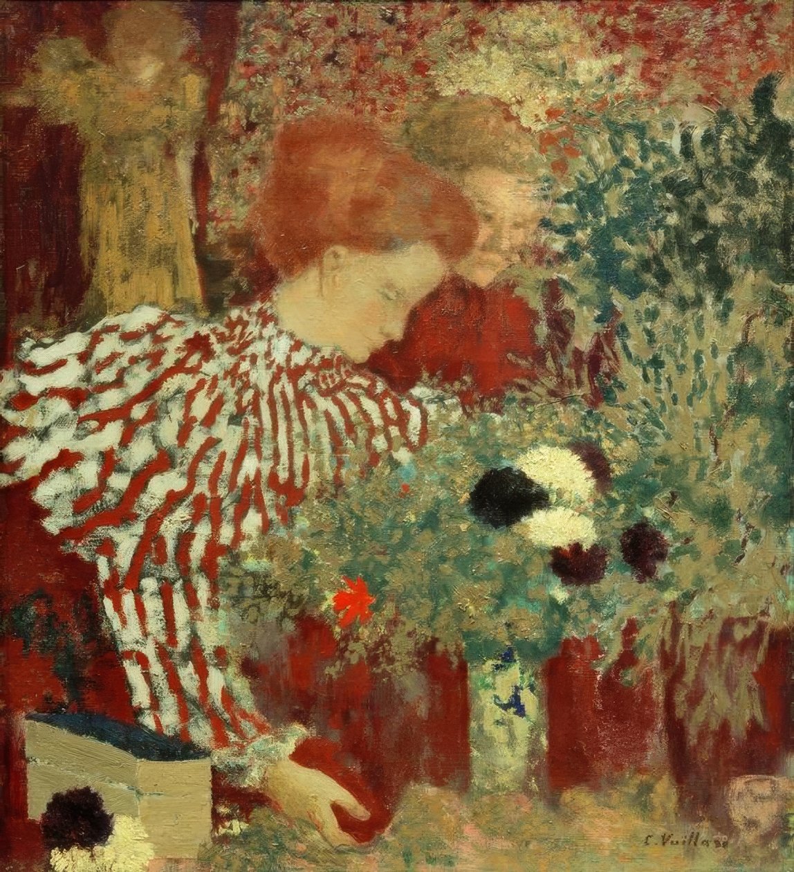 Mujer con vestido a rayas de Edouard Vuillard