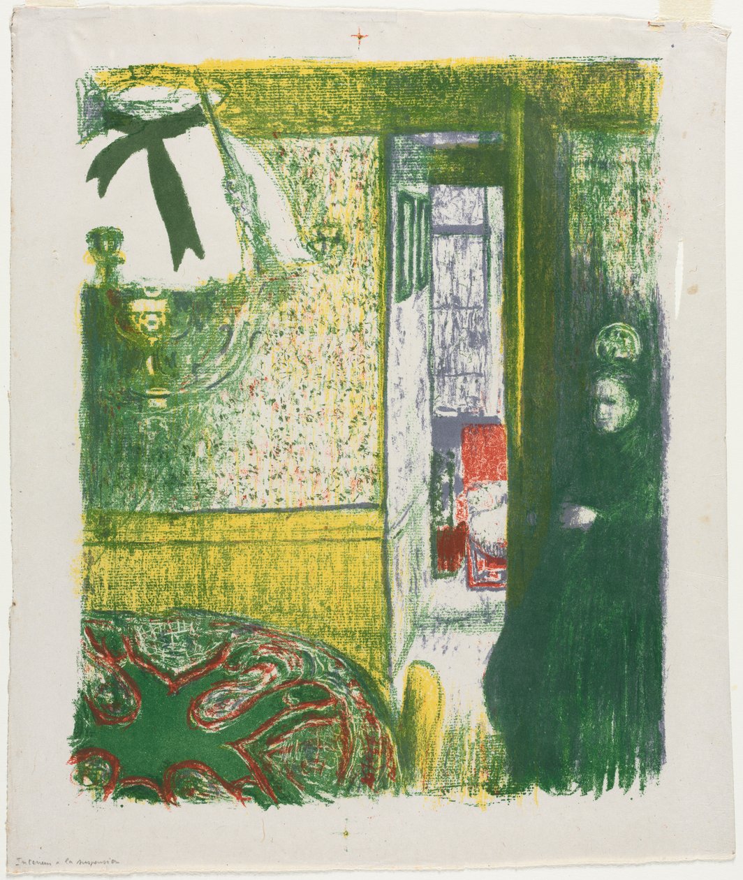 Interior con lámpara colgante de Edouard Vuillard