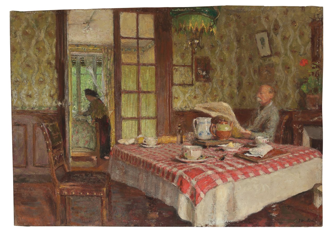 La lectura en la sala de estar, Vaucresson, 1924 de Edouard Vuillard
