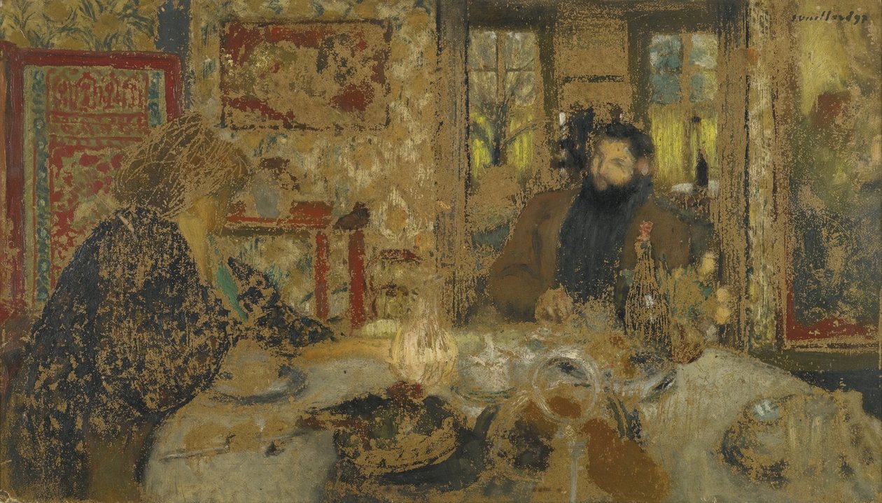 Almuerzo. Misia y Cipa en Villeneuve, 1897 de Edouard Vuillard