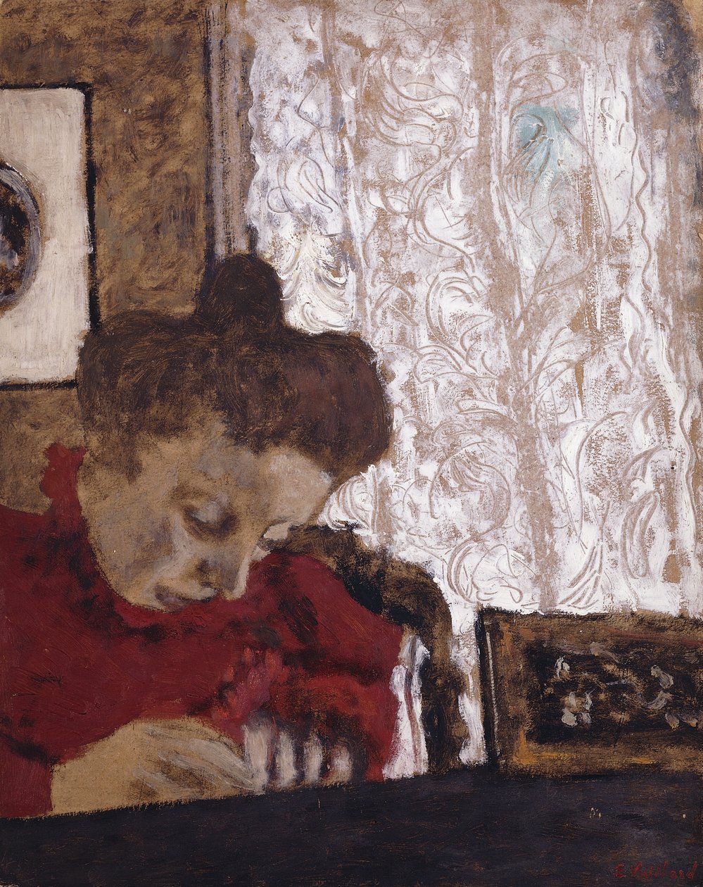 Marie Vuillard escribiendo, c.1895 de Edouard Vuillard