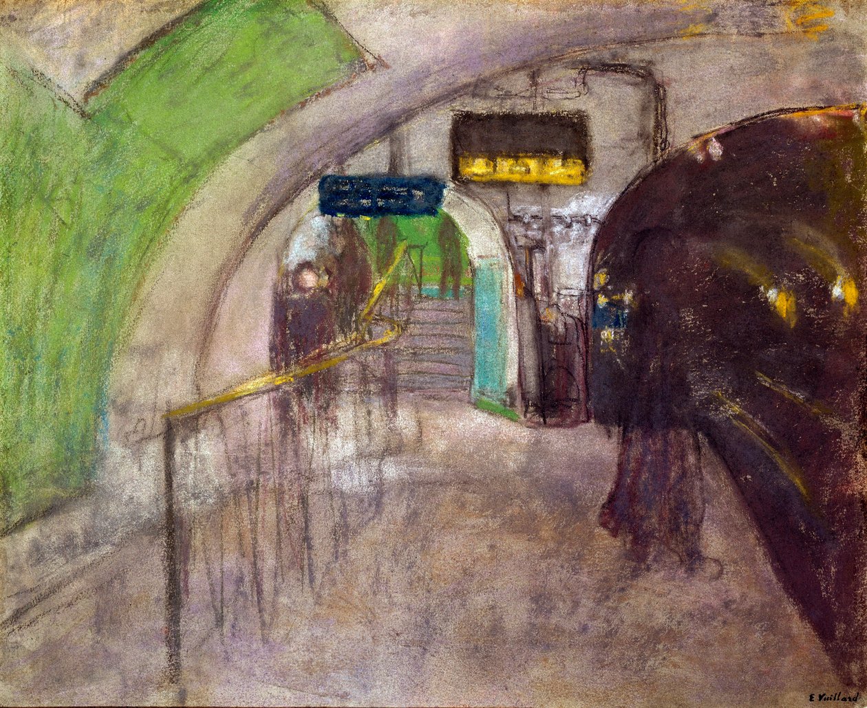 Estación de metro Vista de los muelles en el subterráneo, siglo XX de Edouard Vuillard