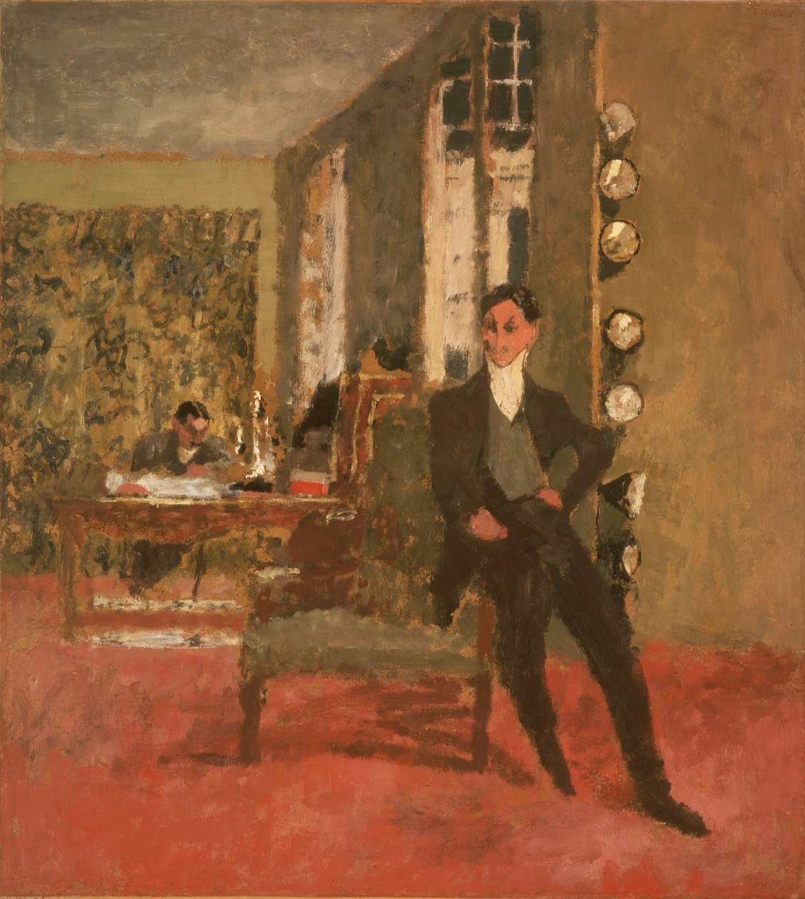 Los marchantes de arte (Los hermanos Bernheim-Jeune) 1908 (óleo sobre tabla, montado sobre lienzo) de Edouard Vuillard