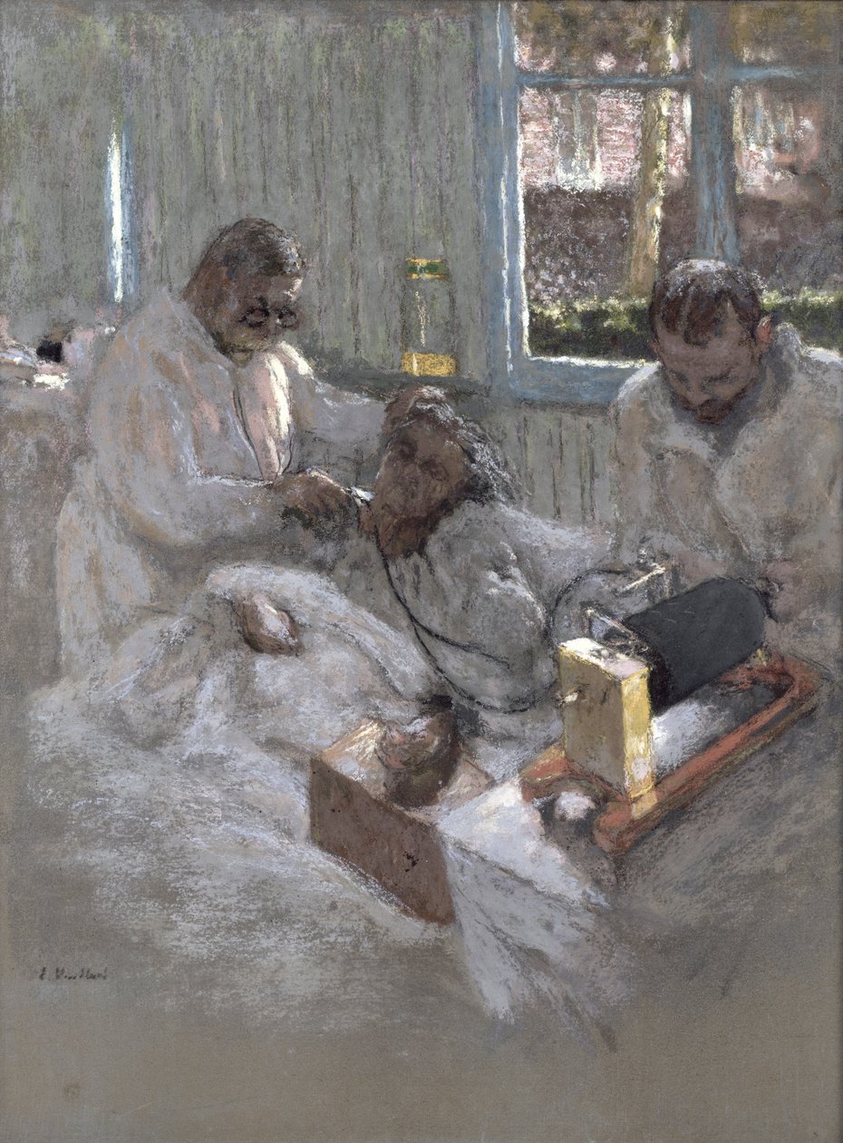 El cardiólogo Henri Vaquez (1860-1936) y su asistente, el doctor Parvu, en la Pitié, c.1918-21 de Edouard Vuillard