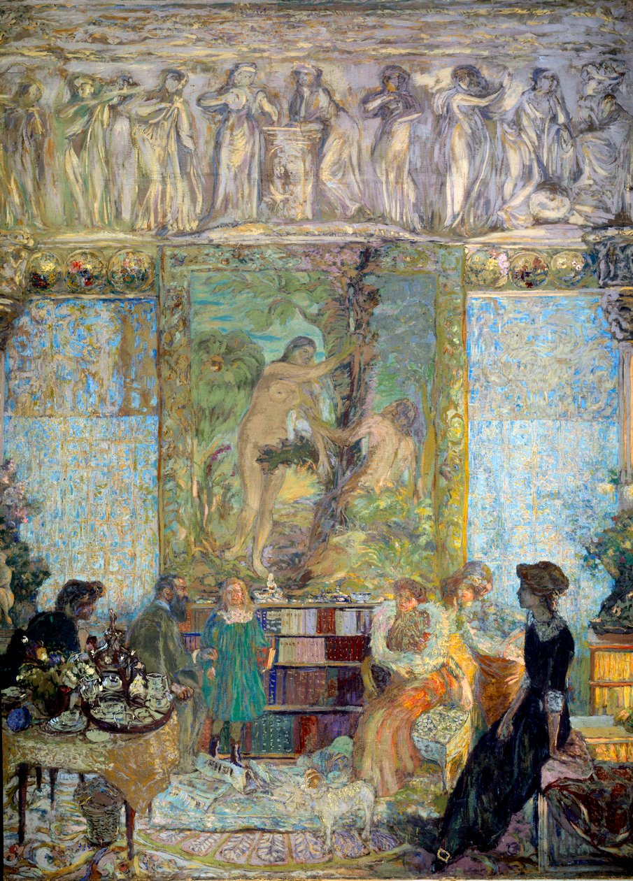 La Biblioteca En primer plano, Marguerite Caetani, Princesa de Bassiano de Edouard Vuillard