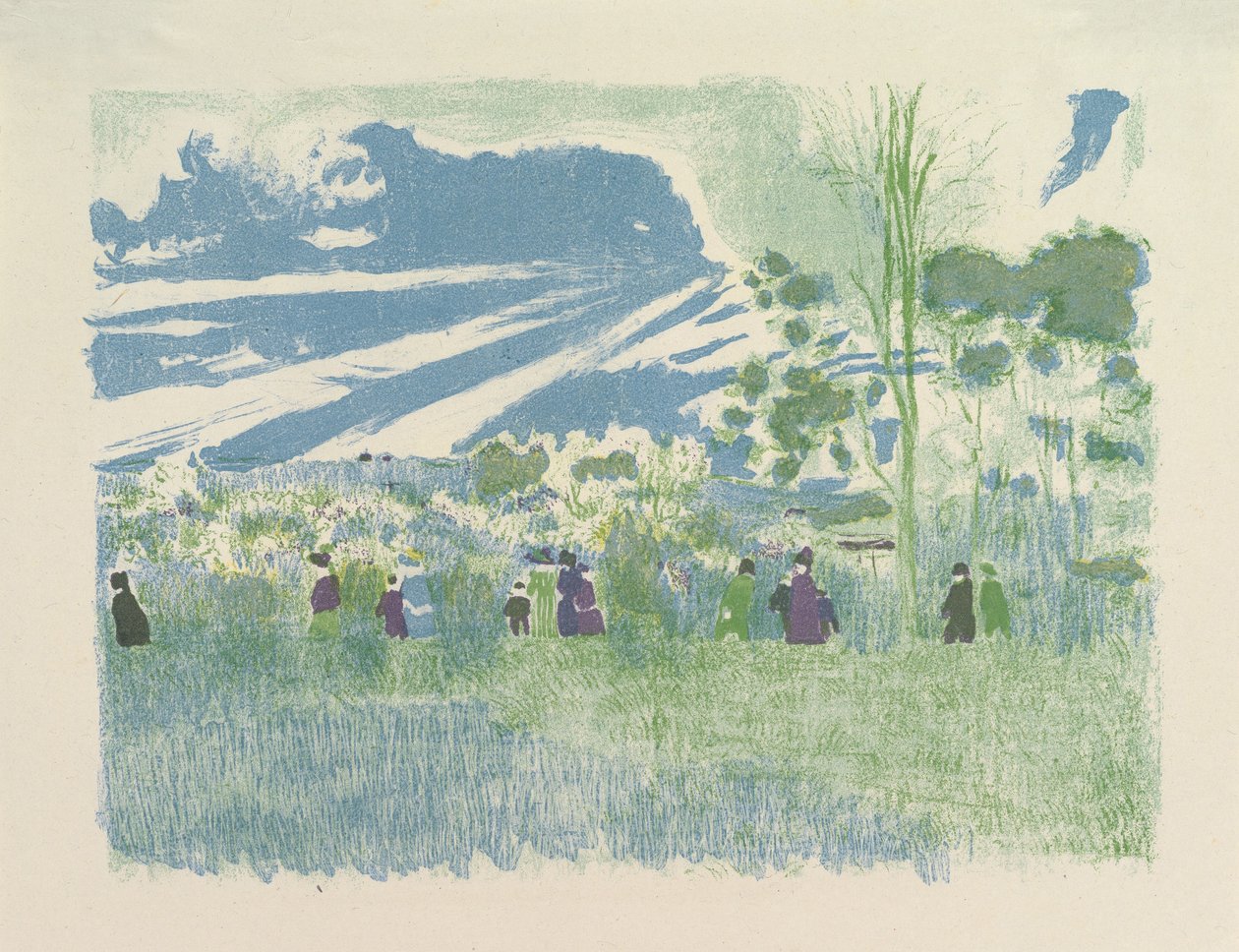 A Través de los Campos, de la serie Paisajes e Interiores de Edouard Vuillard