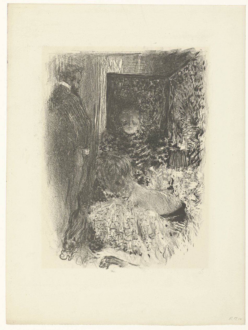 Dos mujeres y un hombre en un interior iluminado
Intimité de Edouard Vuillard