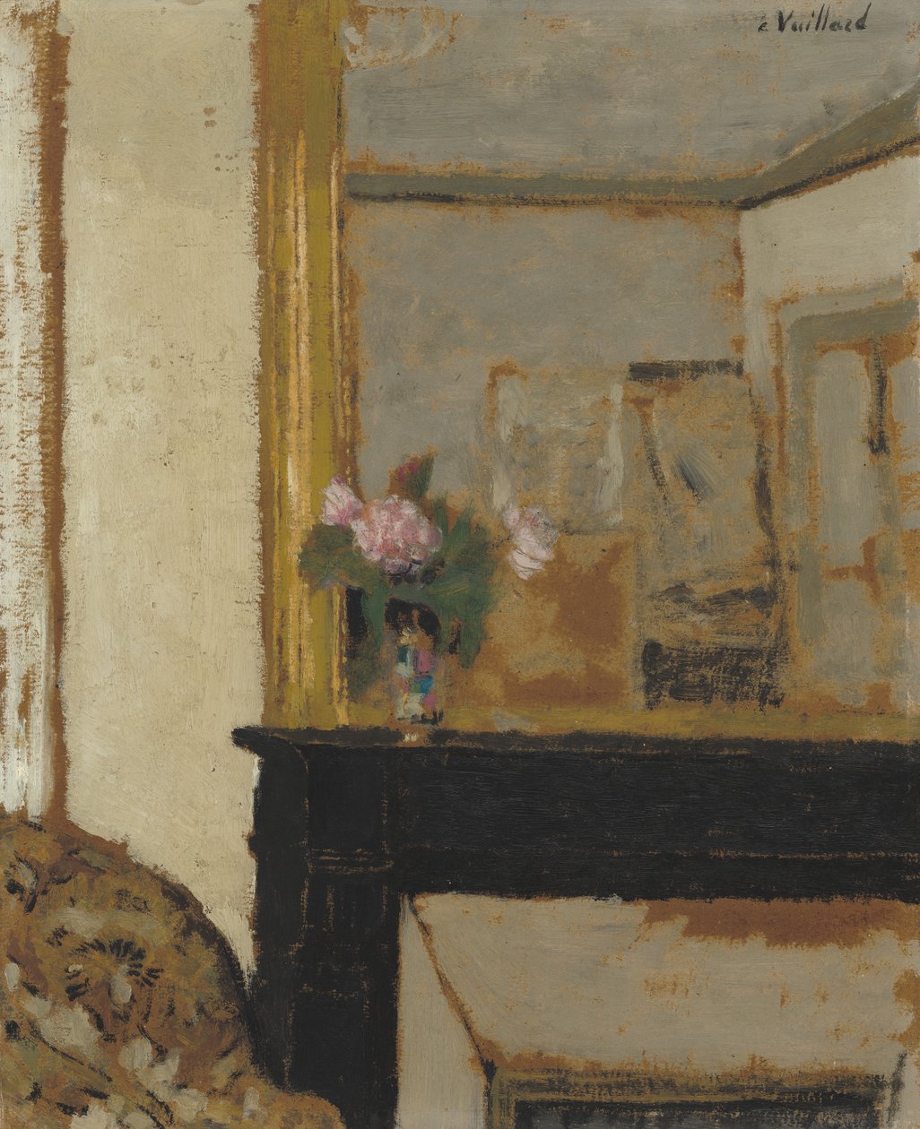 Jarrón de flores en una repisa, c.1900 de Edouard Vuillard