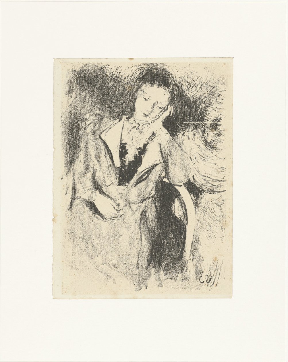 mujer sentada en una silla Jeune femme accoudée de Edouard Vuillard