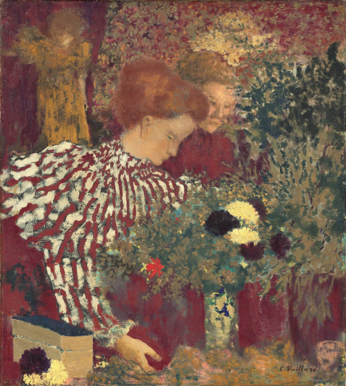 Mujer con Vestido a Rayas de Edouard Vuillard