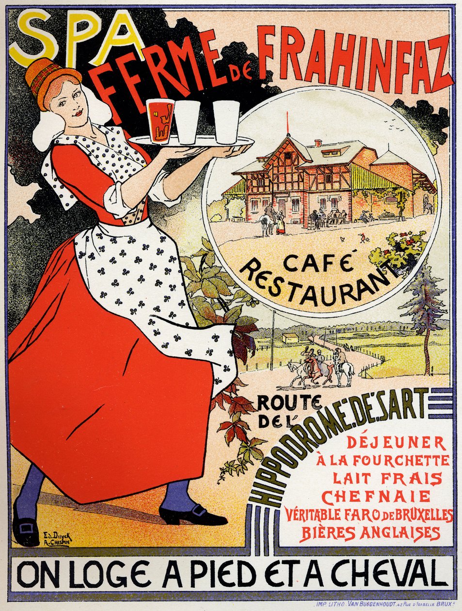 Anuncio de la granja Cafe Frahinfaz, c. 1890 (cartel) de Edouard and Crespin Adolphe (1859 1944) Duyck