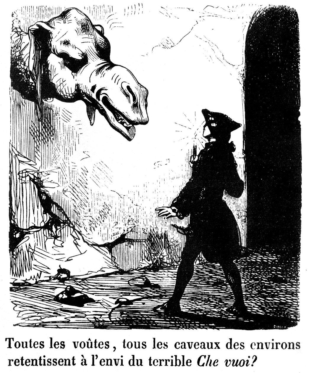 Ilustración para la novela "Le Diable amoureux" de Jacques Cazotte de Edouard de Beaumont