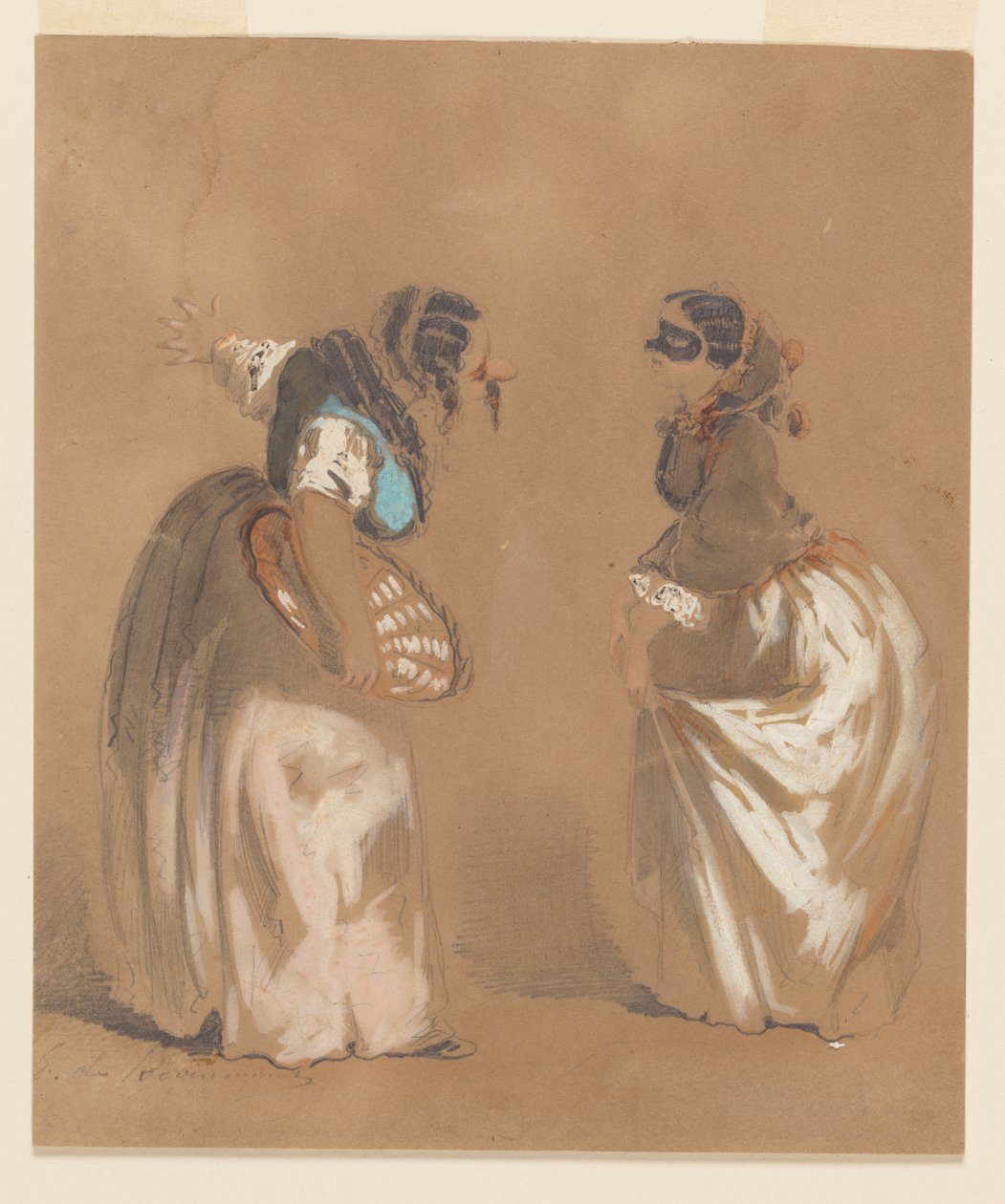 Dos Damas Enmascaradas Saludando de Edouard de Beaumont