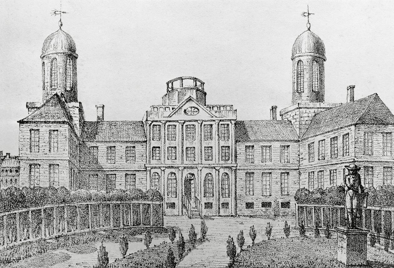 Hospital de Filadelfia, Estados Unidos de América, litografía de Edouard de Montule (1792-1828) de Viaje a América, Italia, Sicilia y Egipto. de Edouard de Montule