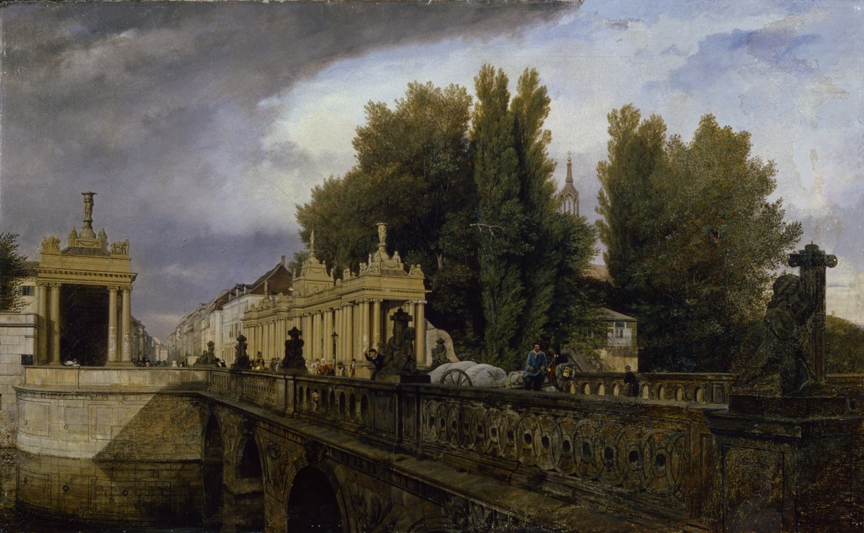 El Konigsbrucke en Konigsstrasse, Berlín, 1835 de Johann Philipp Eduard Gartner