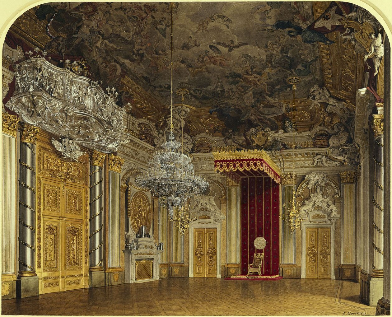 El salón de los caballeros del Palacio Real de Berlín de Eduard Gaertner