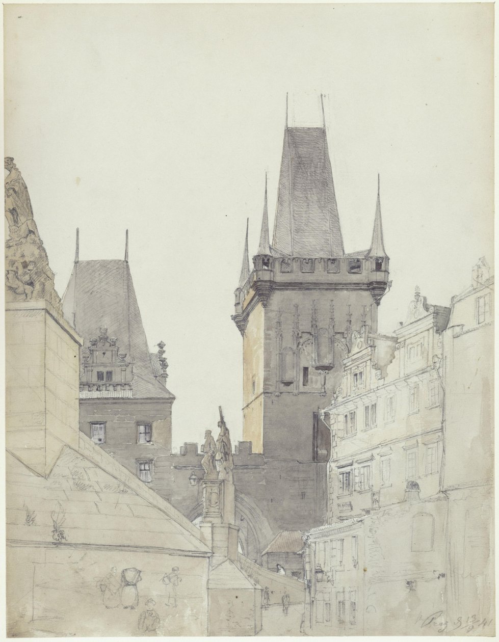 El puente sobre el Moldava en Malá Strana de Praga de Eduard Gaertner