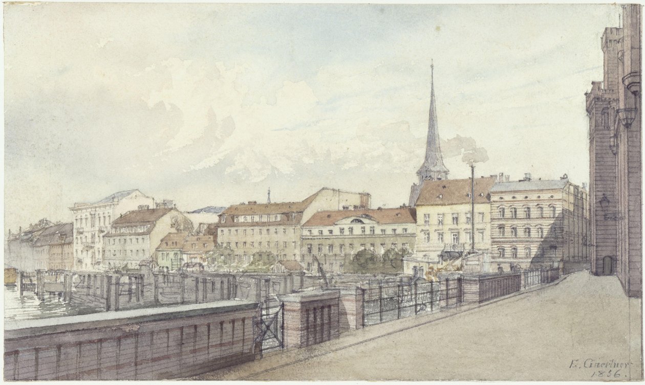 Mühlendamm y Burgstraße en Berlín de Eduard Gaertner