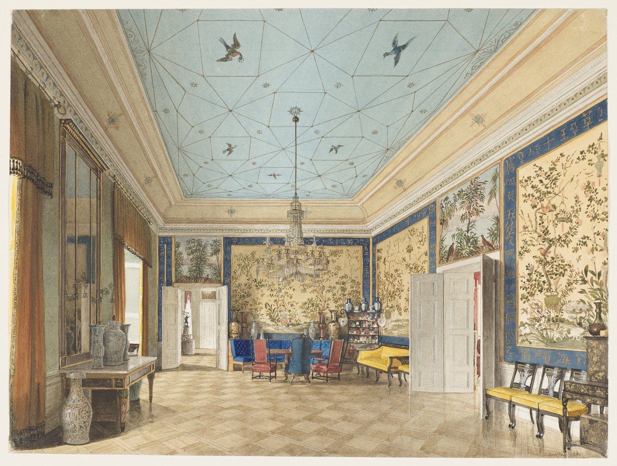 La sala china del Palacio Real, Berlín de Eduard Gaertner