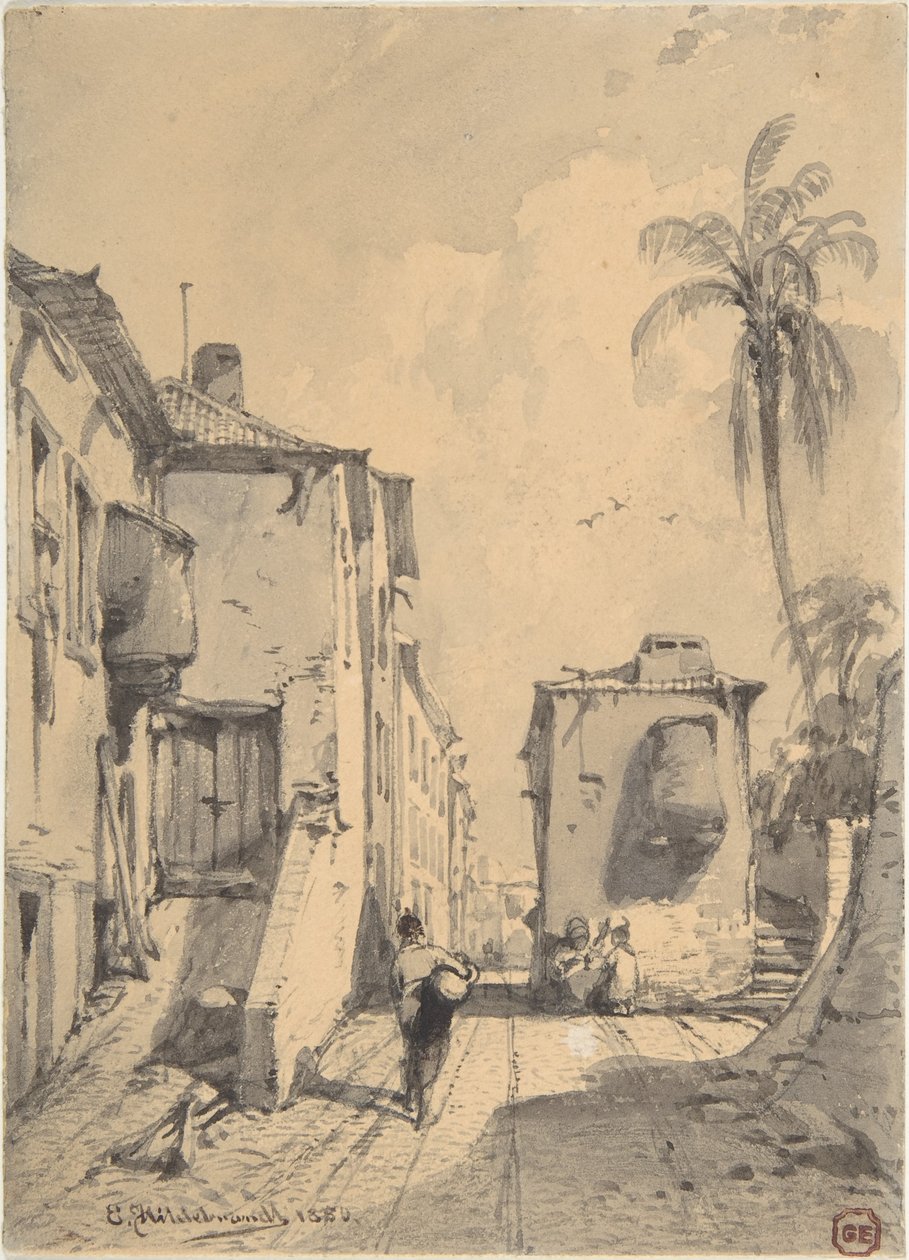 Escena callejera oriental de Eduard Hildebrandt