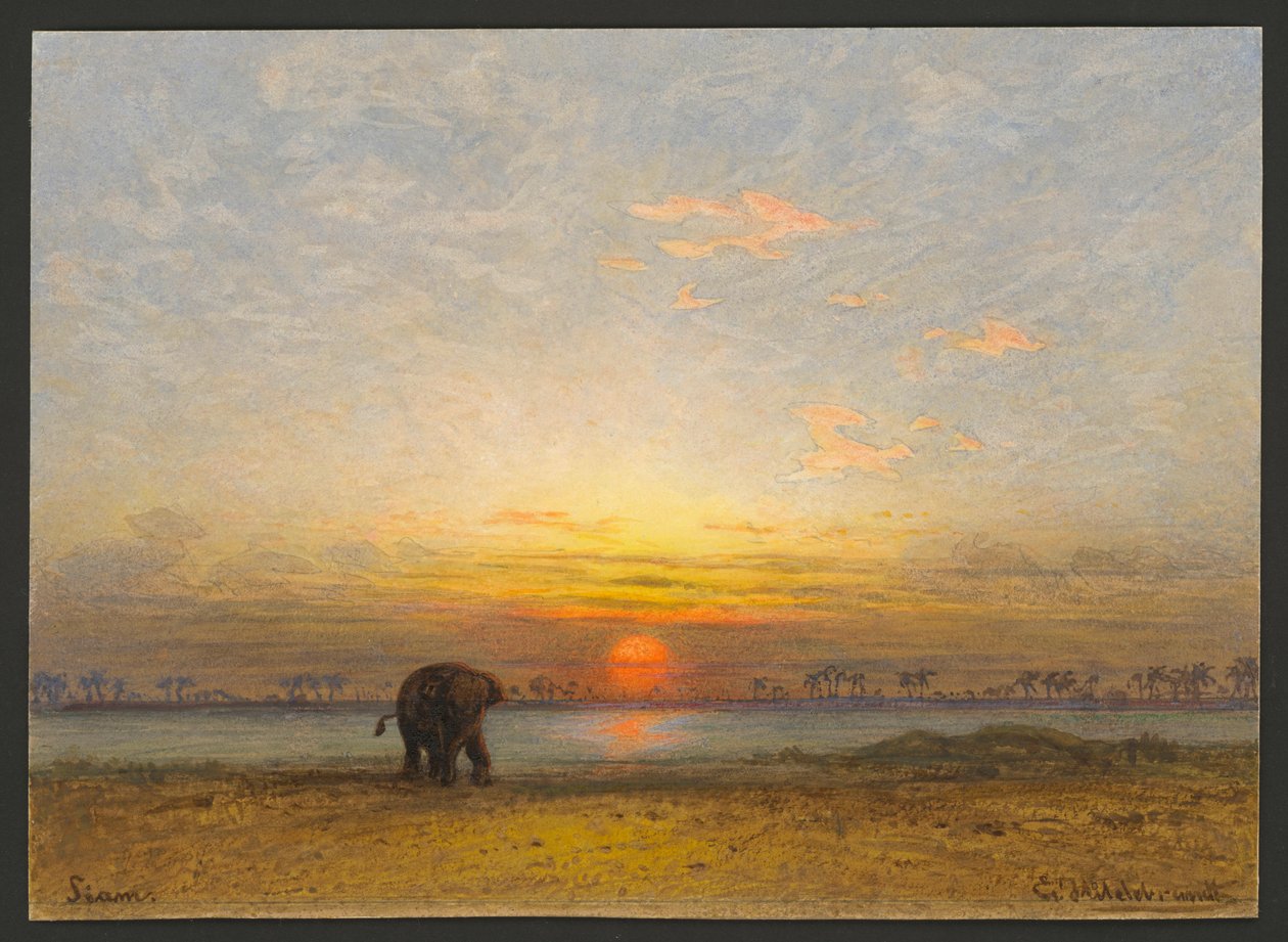 Puesta de sol en Siam de Eduard Hildebrandt