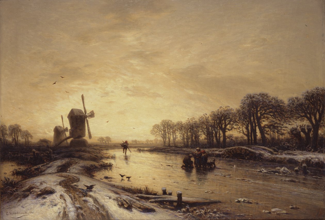 El Spreewald en invierno de Eduard Hildebrandt