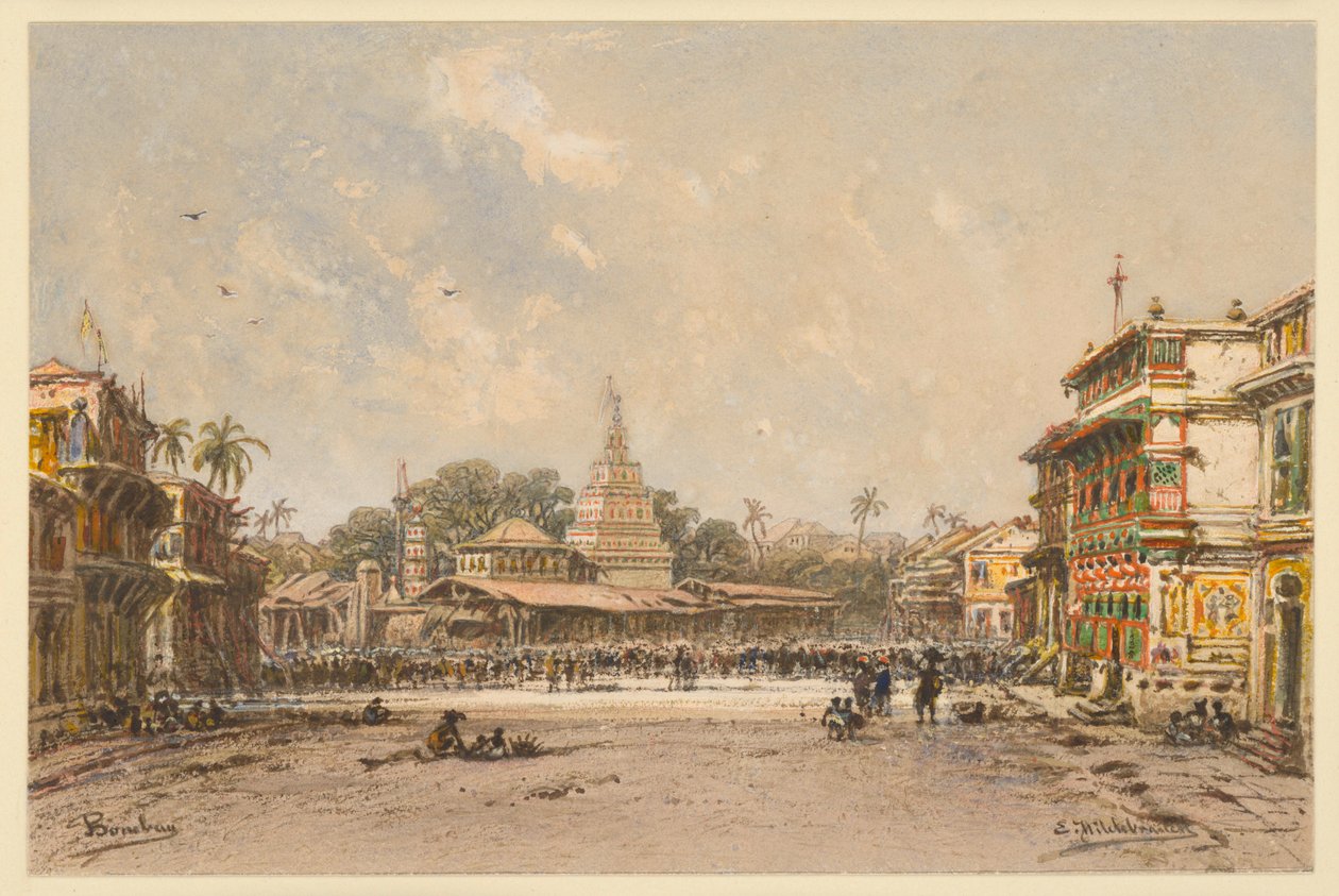Calle en Bombay de Eduard Hildebrandt