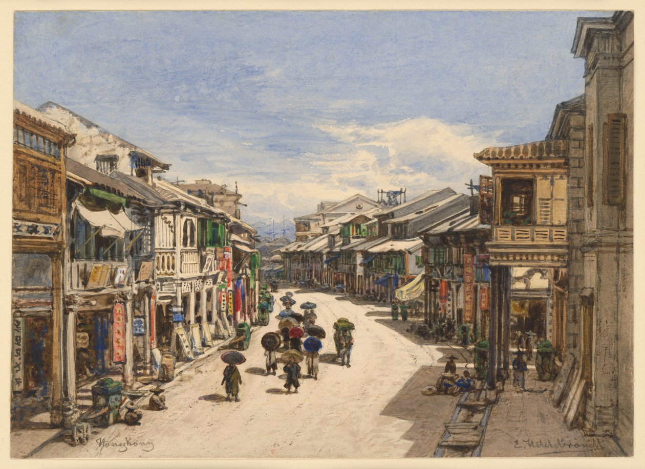 Calle en Hong Kong de Eduard Hildebrandt