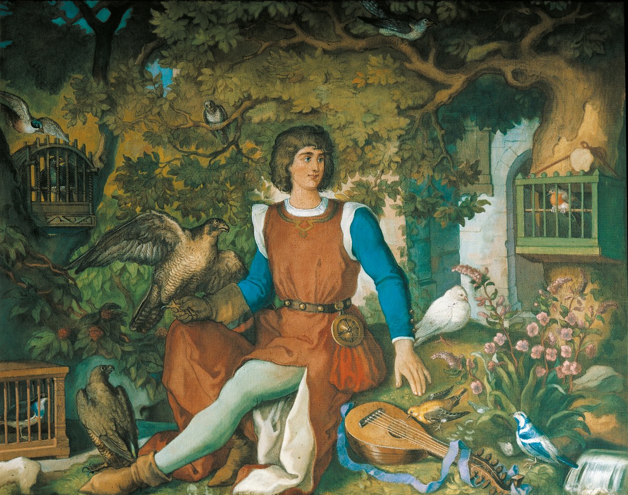 Retrato de Walther von der Vogelweide, de la saga de Tannhauser de Eduard Ille