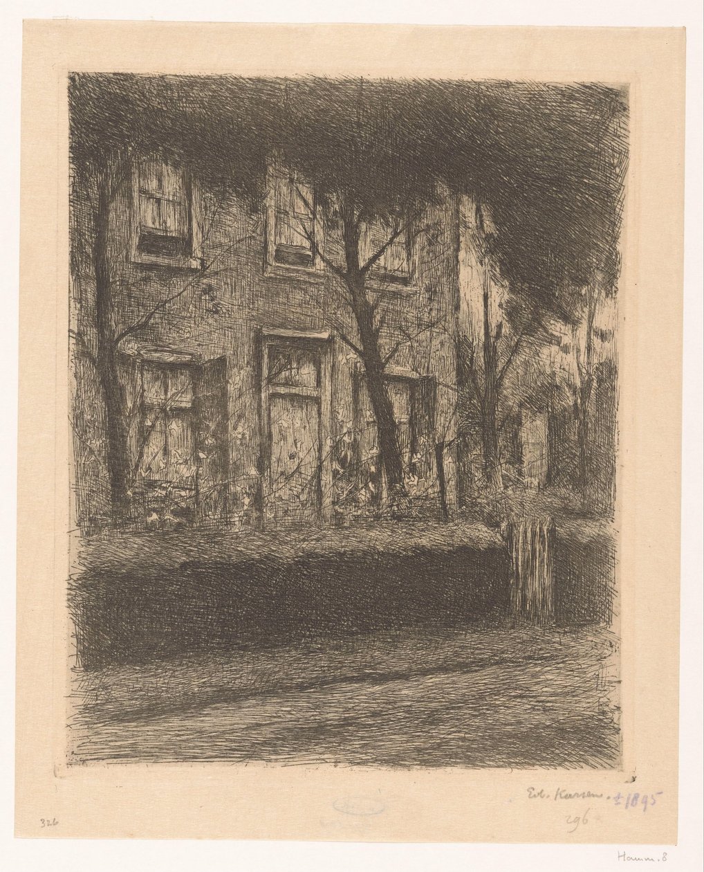 Jardín delantero de una casa con seto de Eduard Karsen (signed by artist)