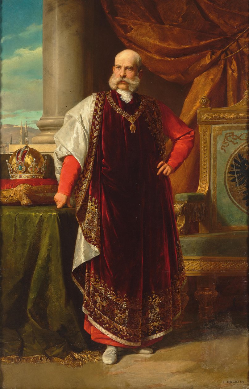 Retrato de Francisco José I de Austria como Gran Maestre del Toisón de Oro, 1891 de Eduard Lebiedzki