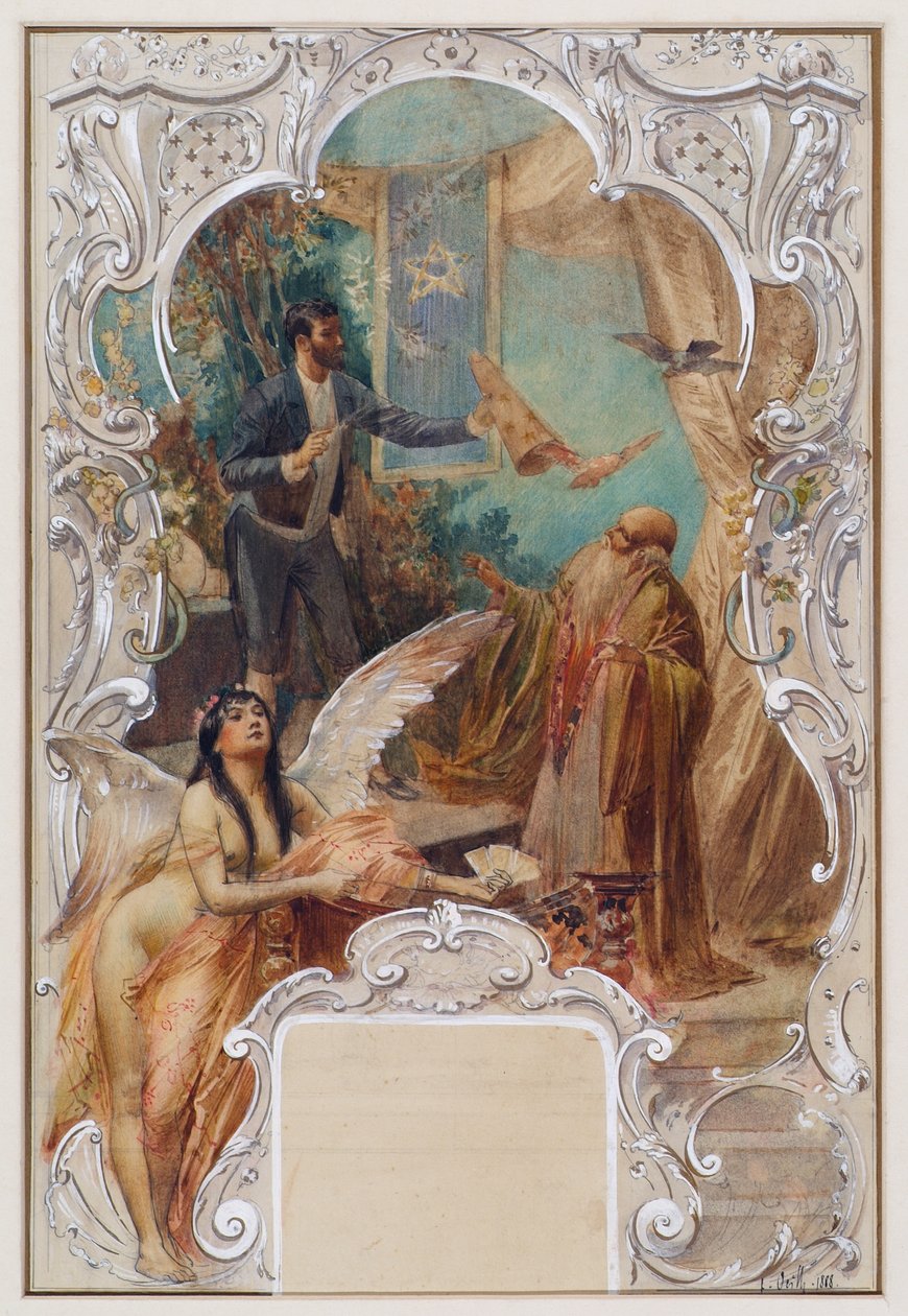 Prestidigitador (borrador para un mural en Varieté Ronacher, Viena) de Eduard Veith