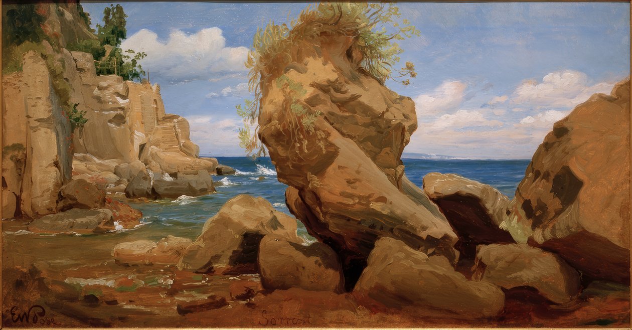 Paisaje costero cerca de Sorrento de Eduard Wilhelm Pose