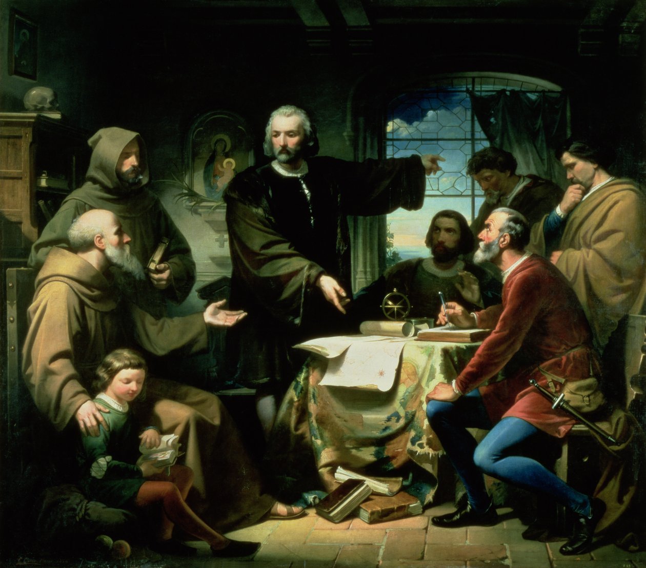 Cristóbal Colón (1451-1506) en el Monasterio de la Rábida, 1856 de Eduardo Cano de la Peña