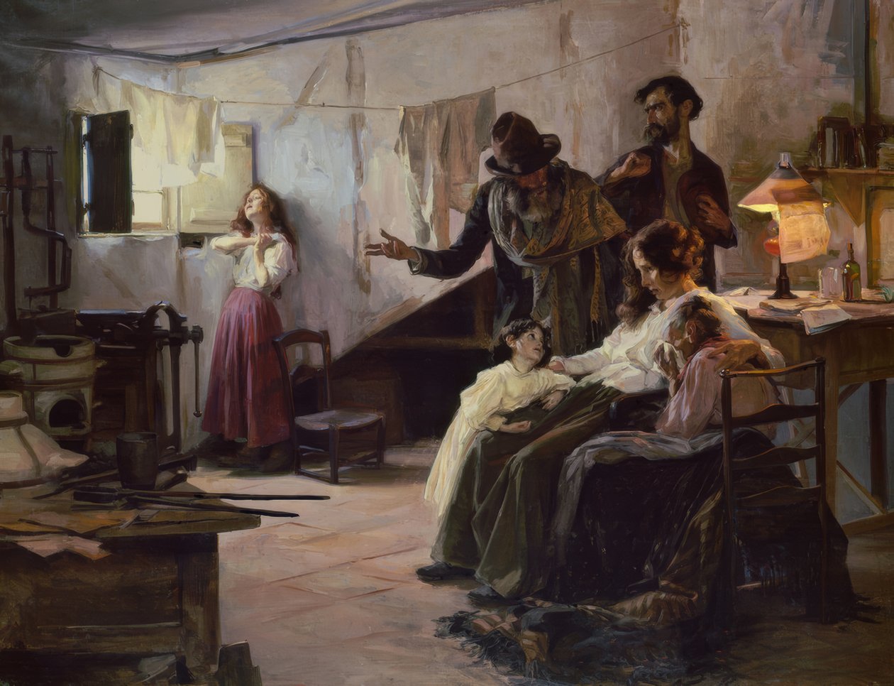 La familia del anarquista el día de su ejecución de Eduardo Chicharro y Agüera