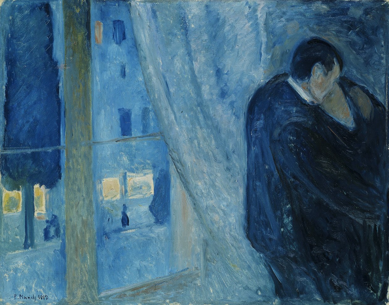 Beso junto a la ventana de Edvard Munch