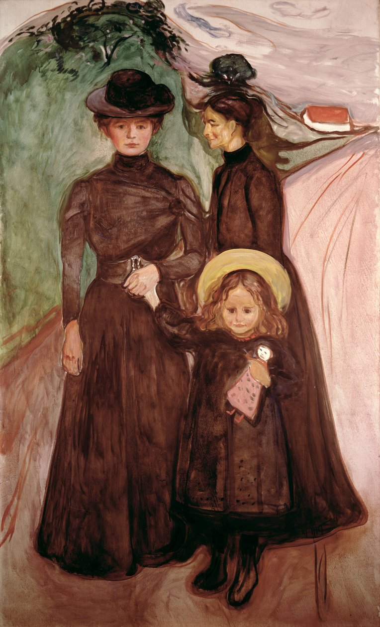 La Familia en el Camino c.1903 de Edvard Munch