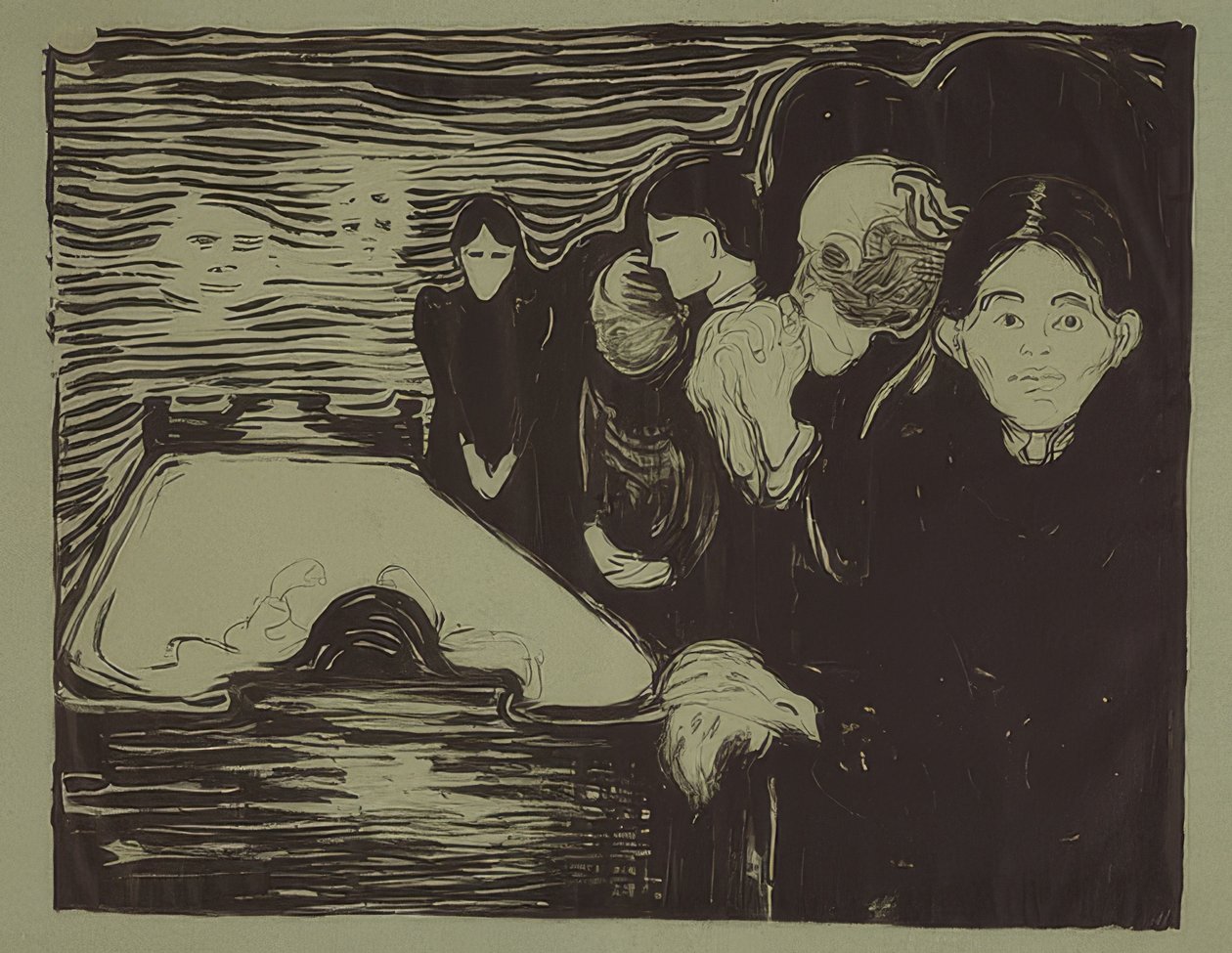 En el lecho de muerte. 1896 de Edvard Munch
