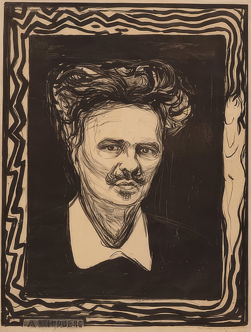 August Strindberg. 1896 de Edvard Munch