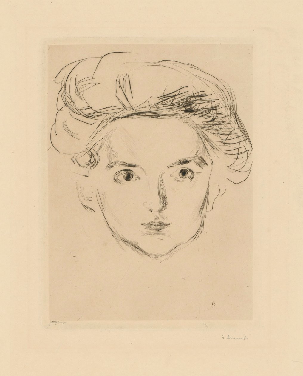 Cocotte berlinesa (cabeza de muchacha) de Edvard Munch