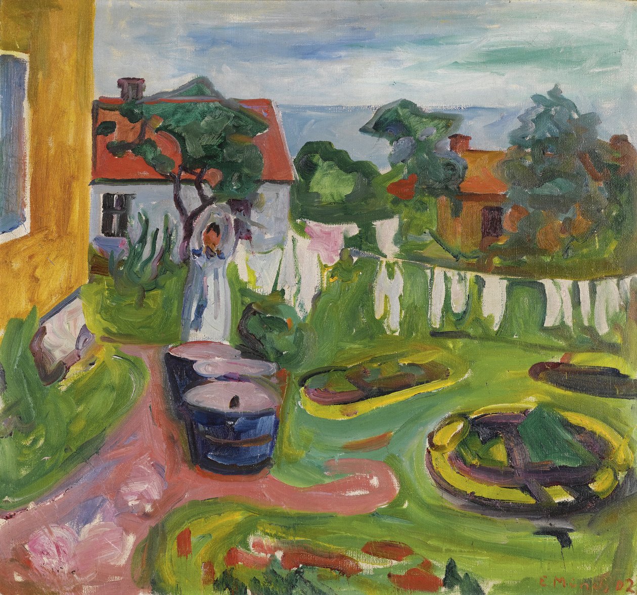 Ropa en una cuerda en Asgardstrand de Edvard Munch