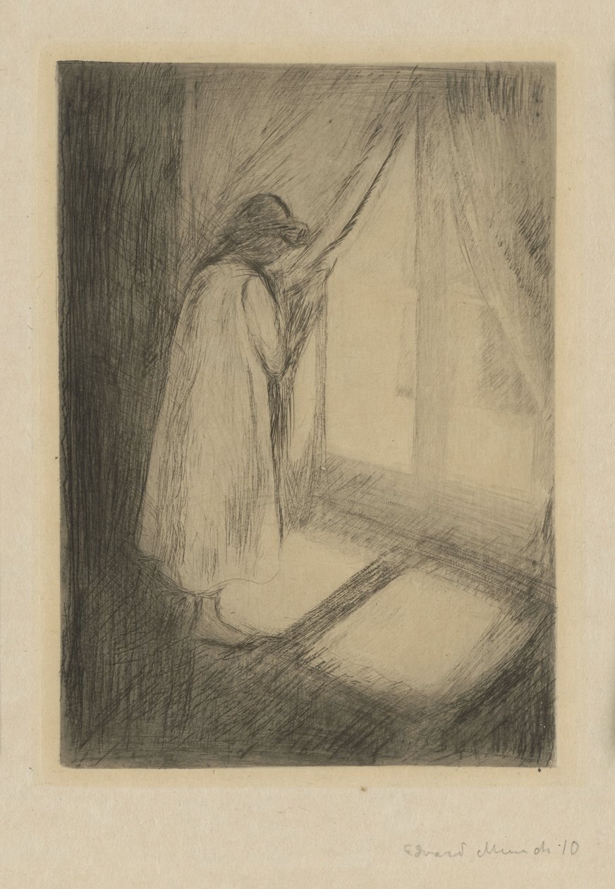 La muchacha en la ventana de Edvard Munch
