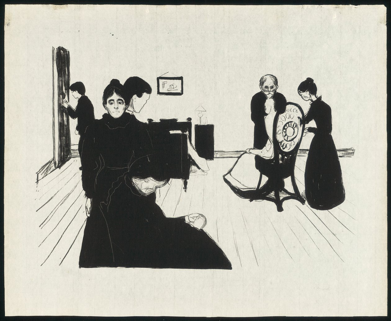 La Muerte en la Habitación del Enfermo de Edvard Munch